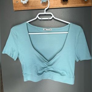 Teal crop top